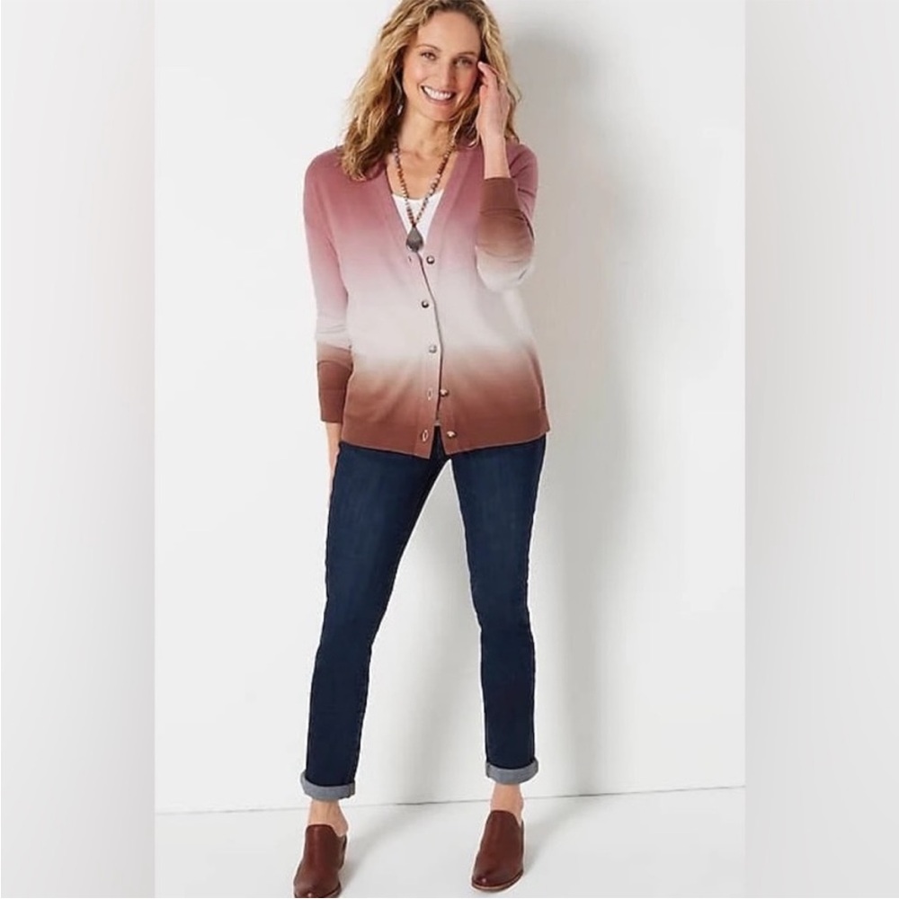 NWT J. Jill dip dyed sunset ombré cardigan